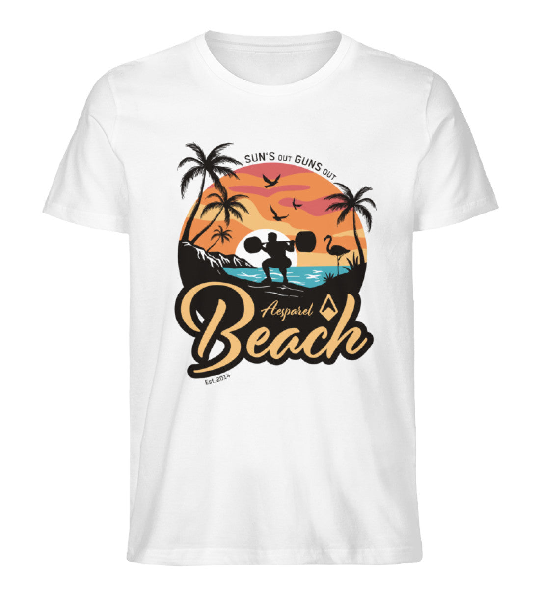 T-Shirt von Aesparel mit Battle the Beach Druck